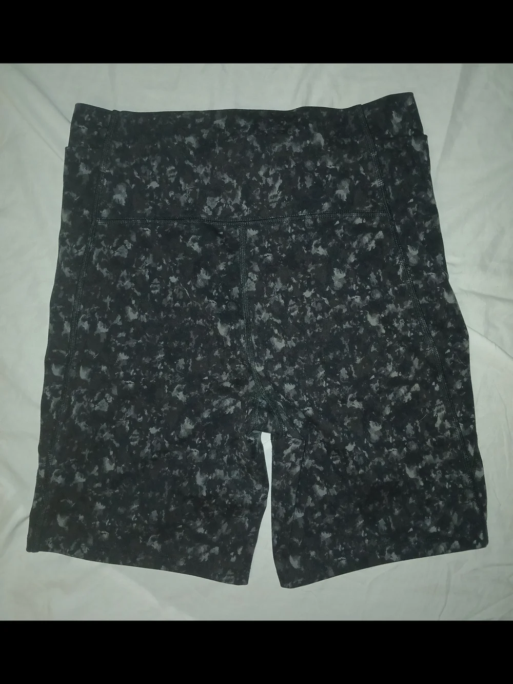 All in Motion Black Marble-Print High Waist Bike Shorts